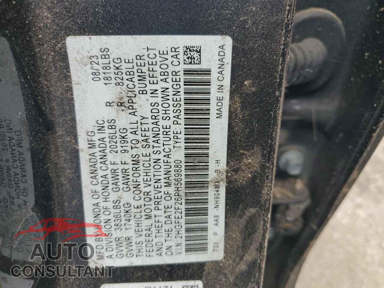 HONDA CIVIC 2023 - 2HGFE2F26PH569880
