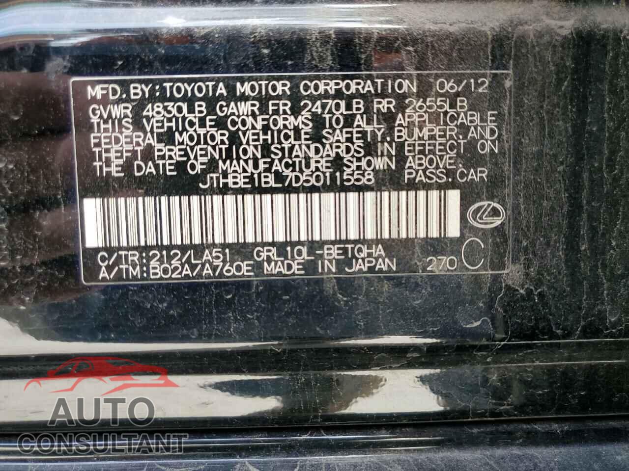 LEXUS GS350 2013 - JTHBE1BL7D5011558