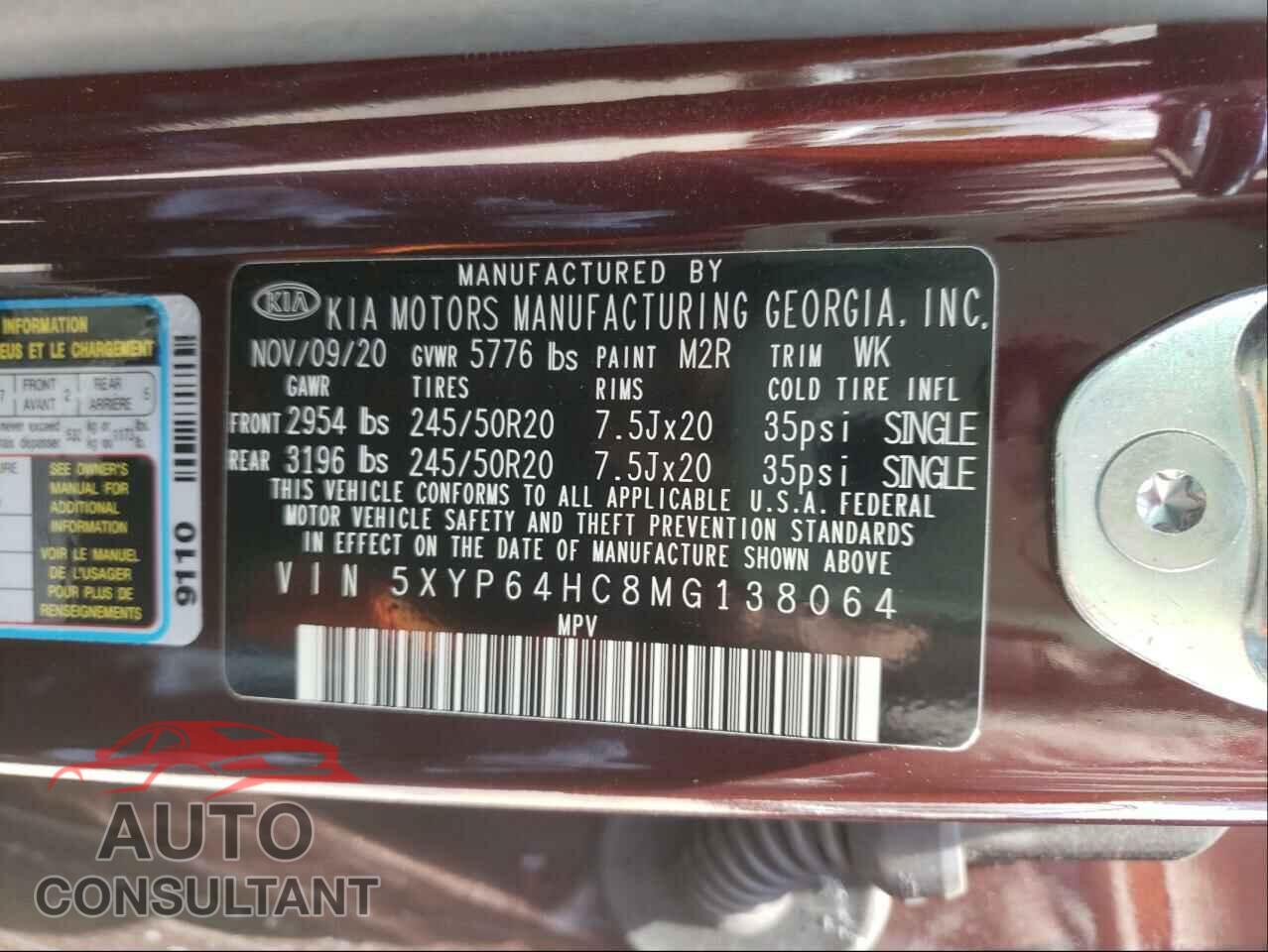 KIA TELLURIDE 2021 - 5XYP64HC8MG138064