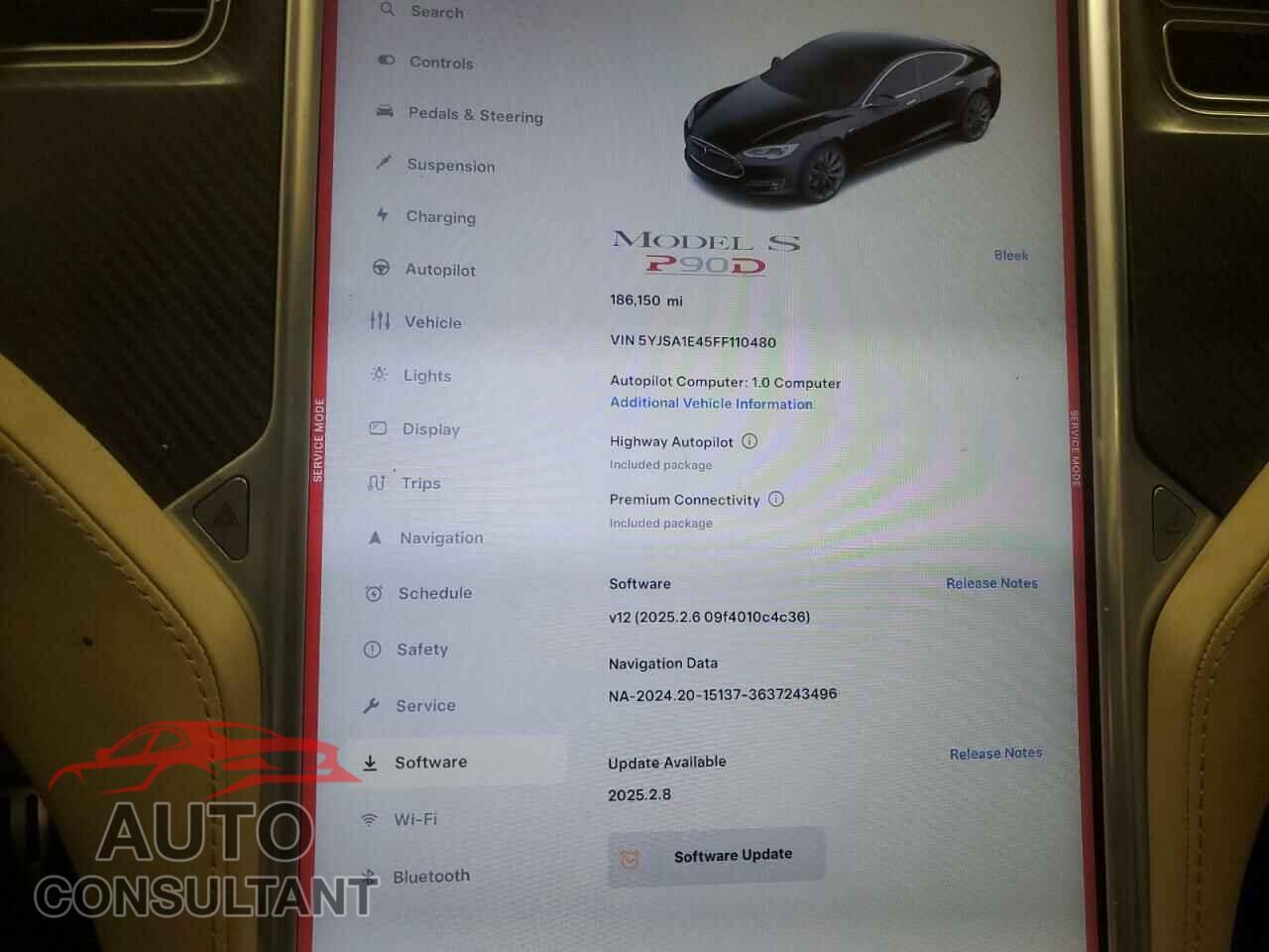 TESLA MODEL S 2015 - 5YJSA1E45FF110480