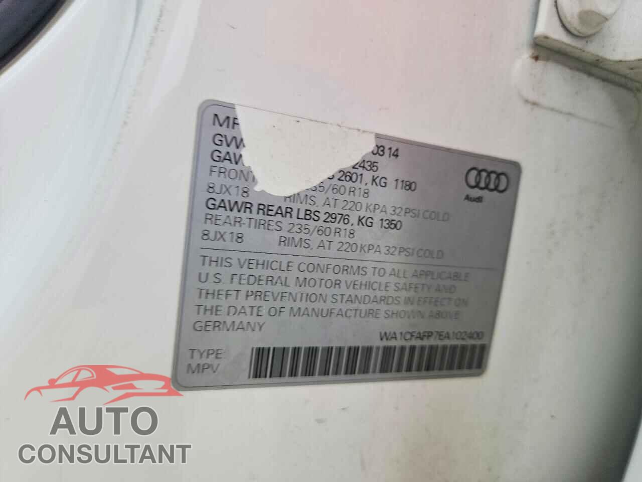 AUDI Q5 2014 - WA1CFAFP7EA102400