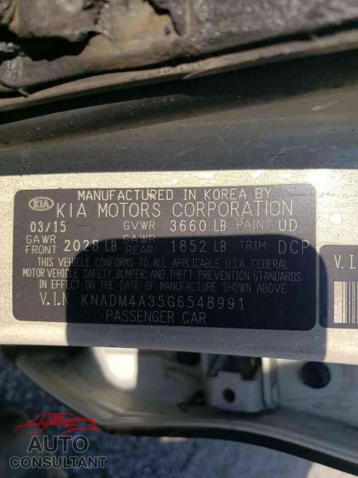 KIA RIO 2016 - KNADM4A35G6548991