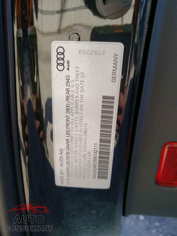 AUDI A7 2019 - WAUV2AF27KN132111