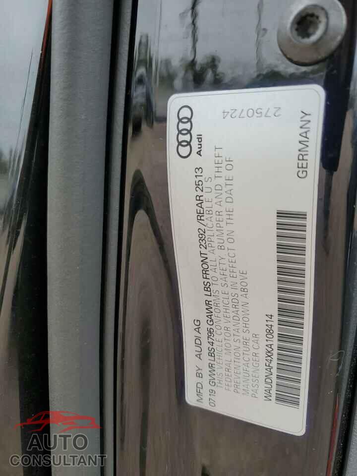 AUDI A4 2019 - WAUDNAF4XKA108414