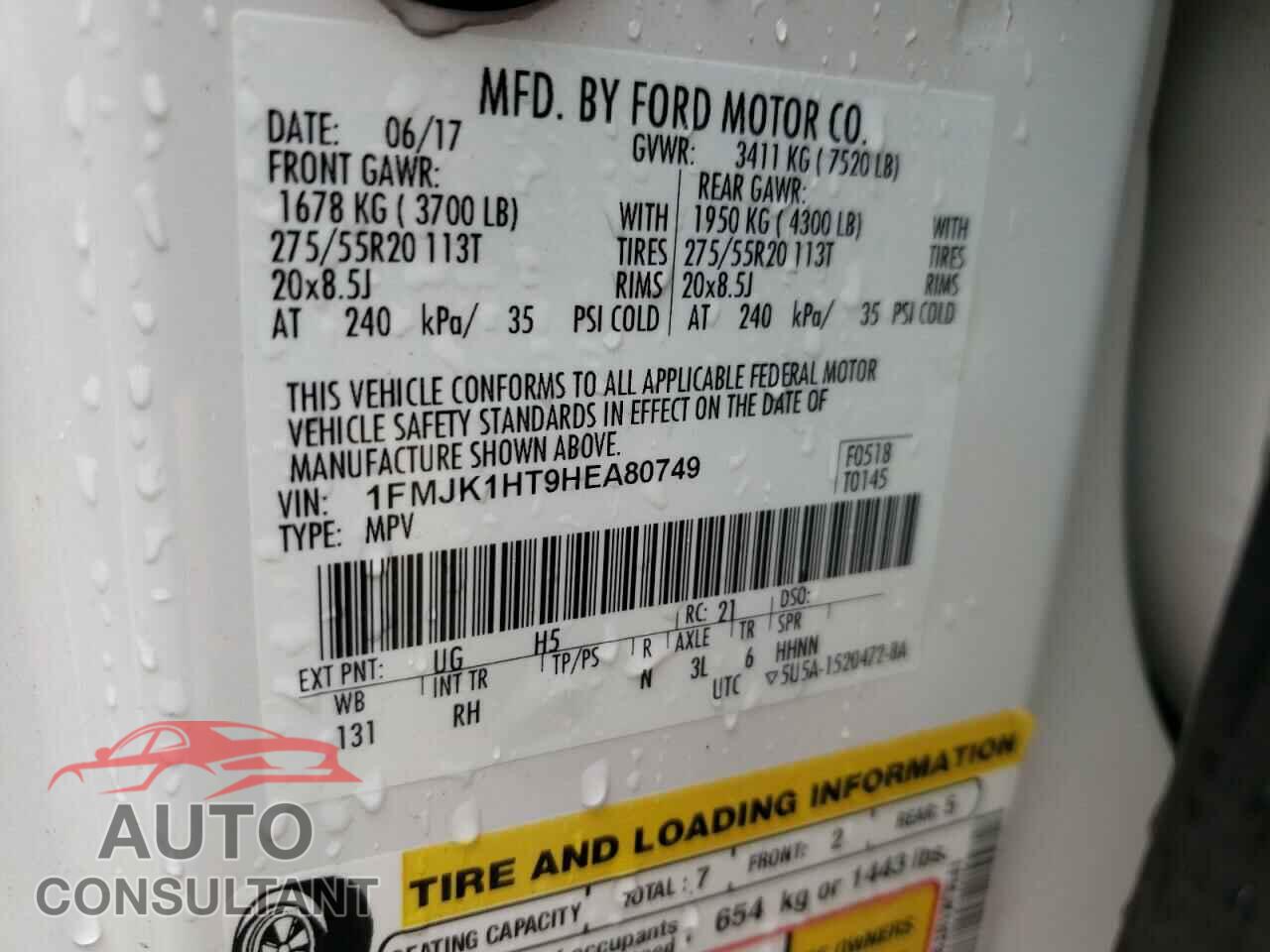 FORD EXPEDITION 2017 - 1FMJK1HT9HEA80749