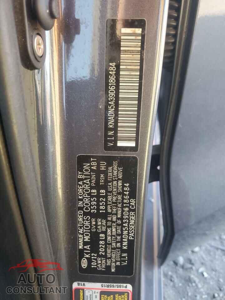 KIA RIO 2013 - KNADN5A39D6186484