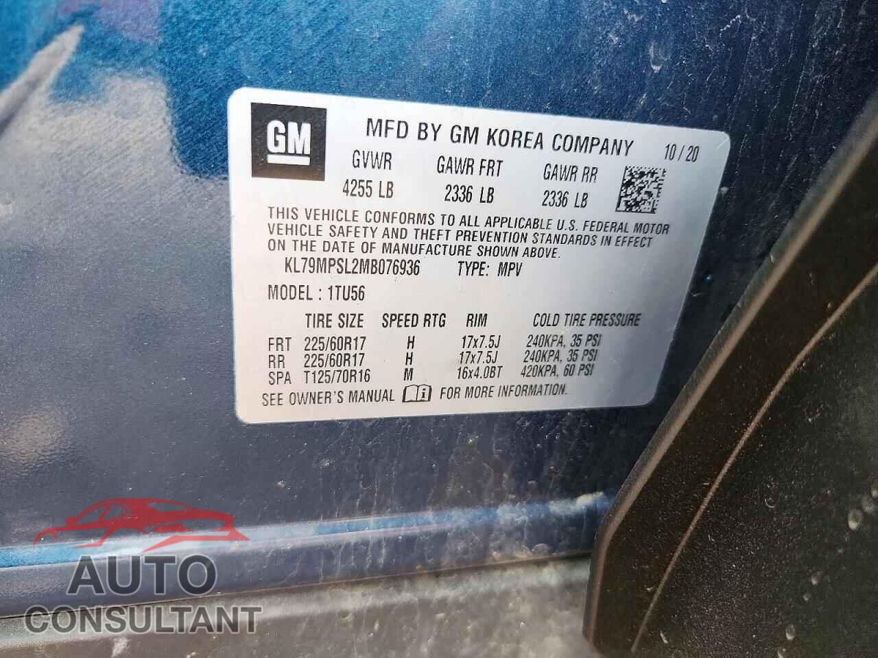 CHEVROLET TRAILBLAZE 2021 - KL79MPSL2MB076936