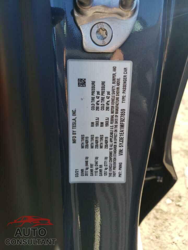 TESLA MODEL 3 2021 - 5YJ3E1EA1MF927859