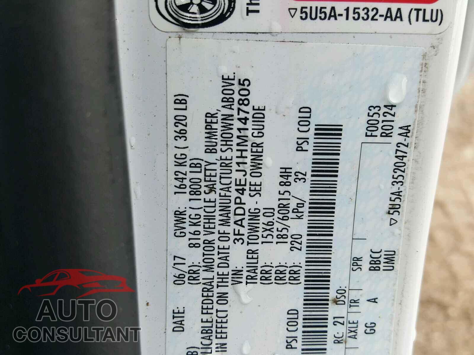 FORD FIESTA SE 2017 - 3FADP4EJ1HM147805