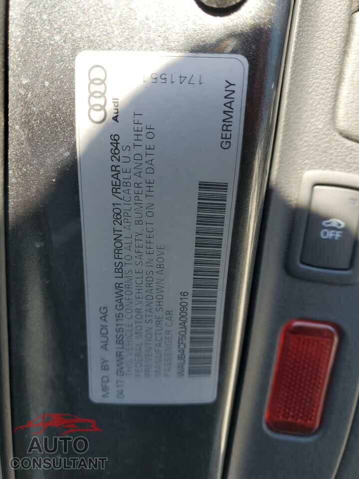 AUDI S5/RS5 2018 - WAUB4CF50JA009016