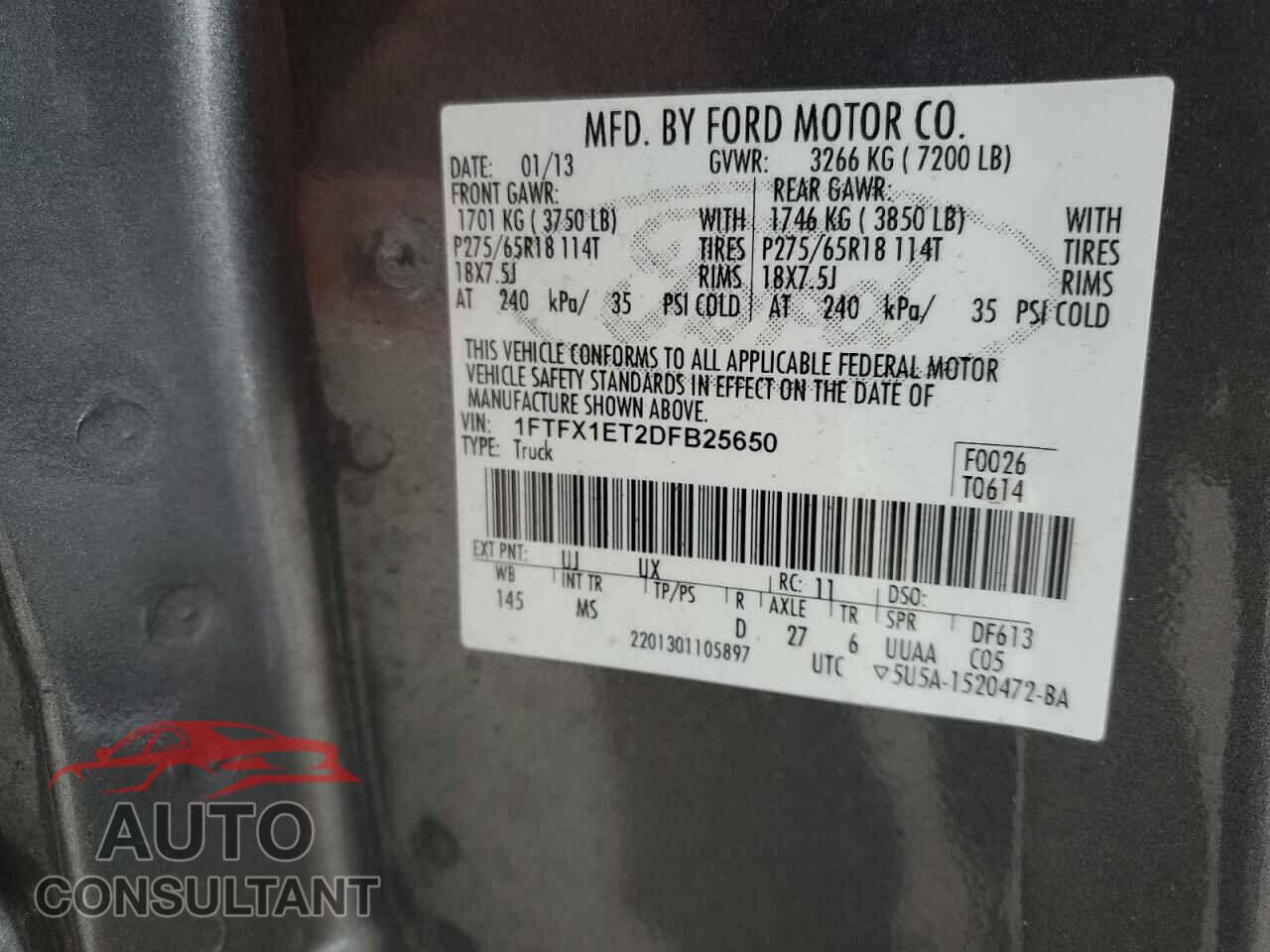 FORD F-150 2013 - 1FTFX1ET2DFB25650