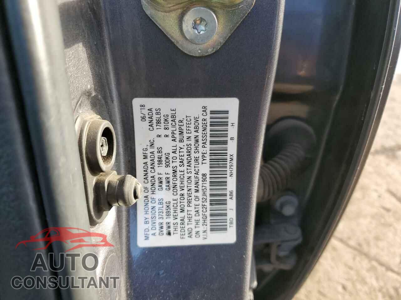 HONDA CIVIC 2018 - 2HGFC2F52JH571908