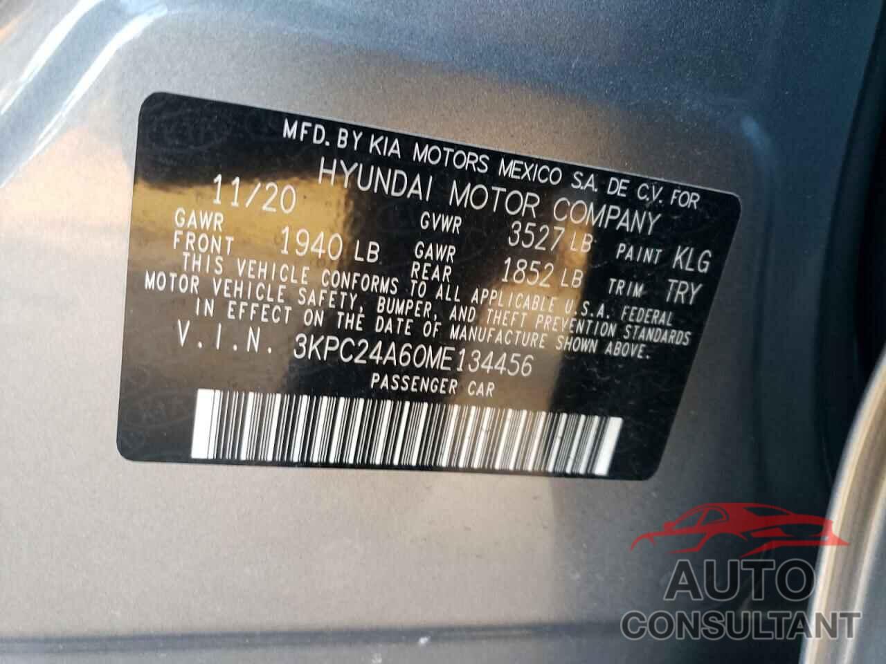 HYUNDAI ACCENT 2021 - 3KPC24A60ME134456