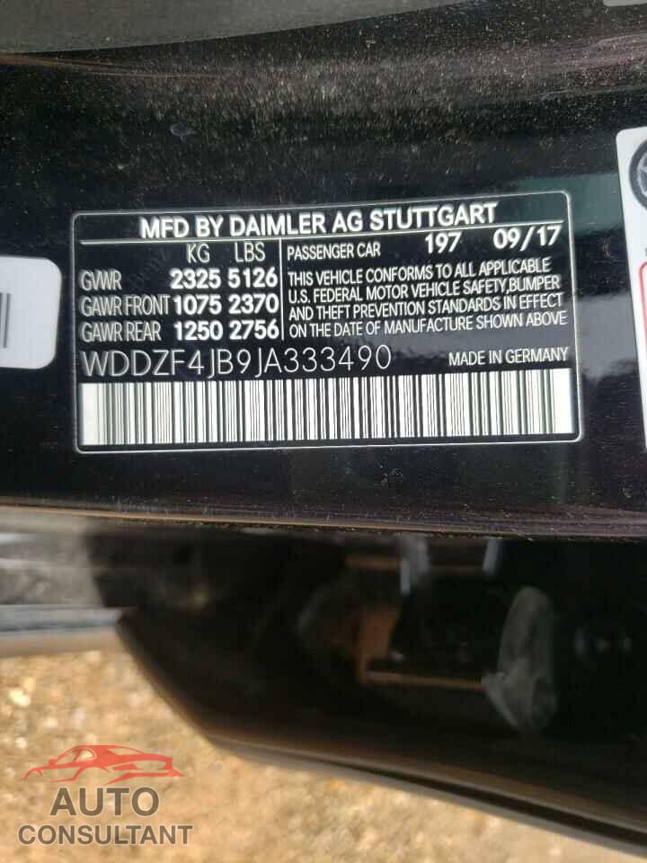 MERCEDES-BENZ E CLASS 2018 - WDDZF4JB9JA333490