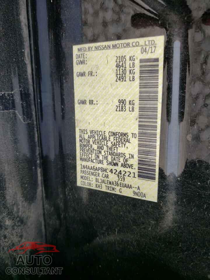 NISSAN MAXIMA 2017 - 1N4AA6AP8HC424221