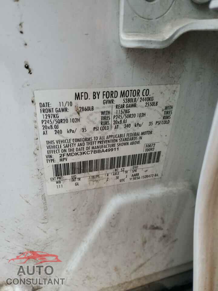FORD EDGE 2011 - 2FMDK3KC7BBA49911