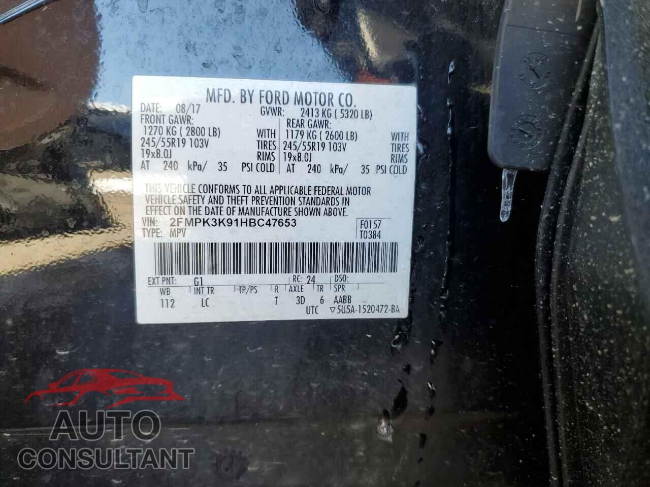 FORD EDGE 2017 - 2FMPK3K91HBC47653