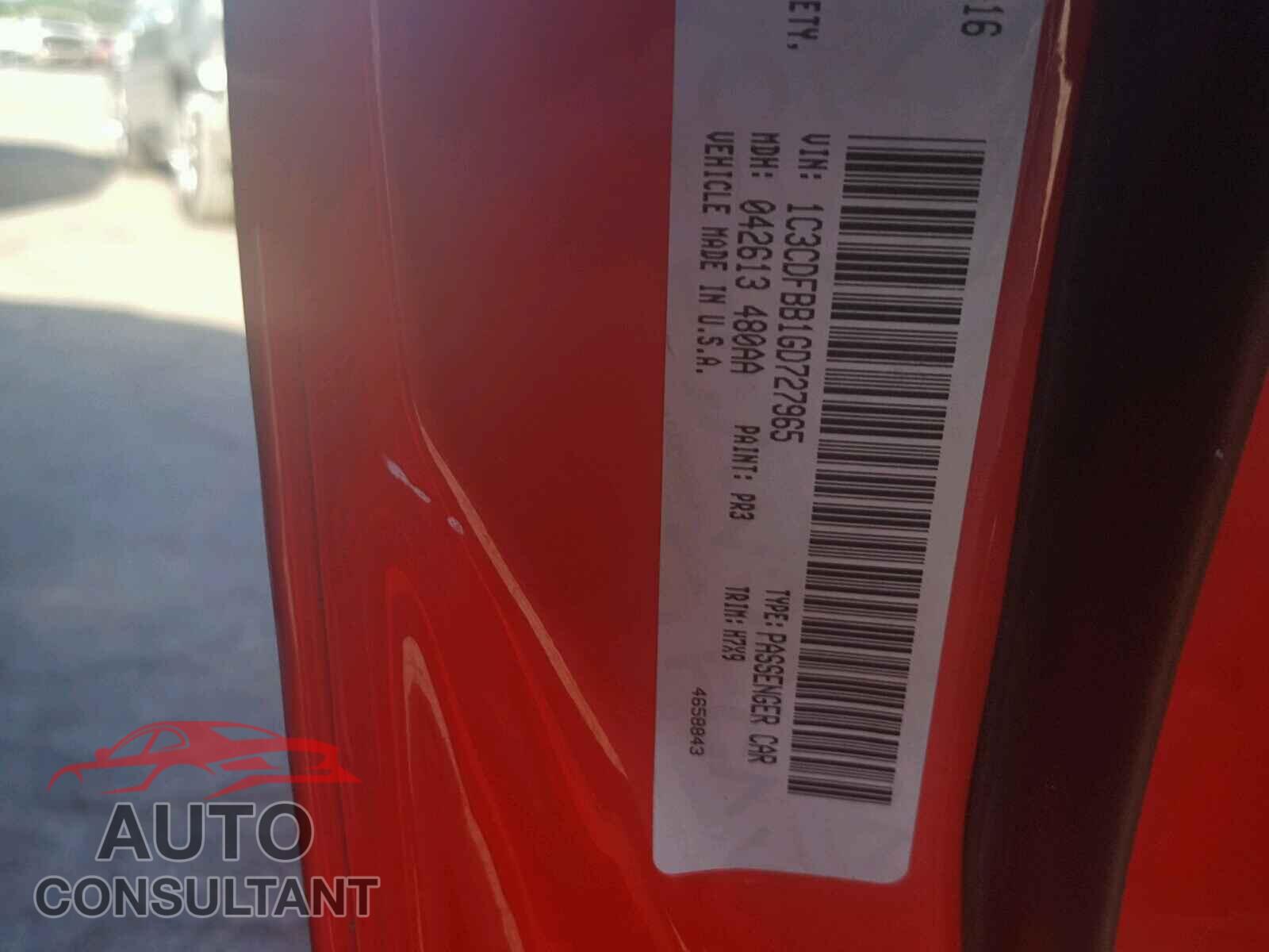 DODGE DART 2016 - 1C3CDFBB1GD727965