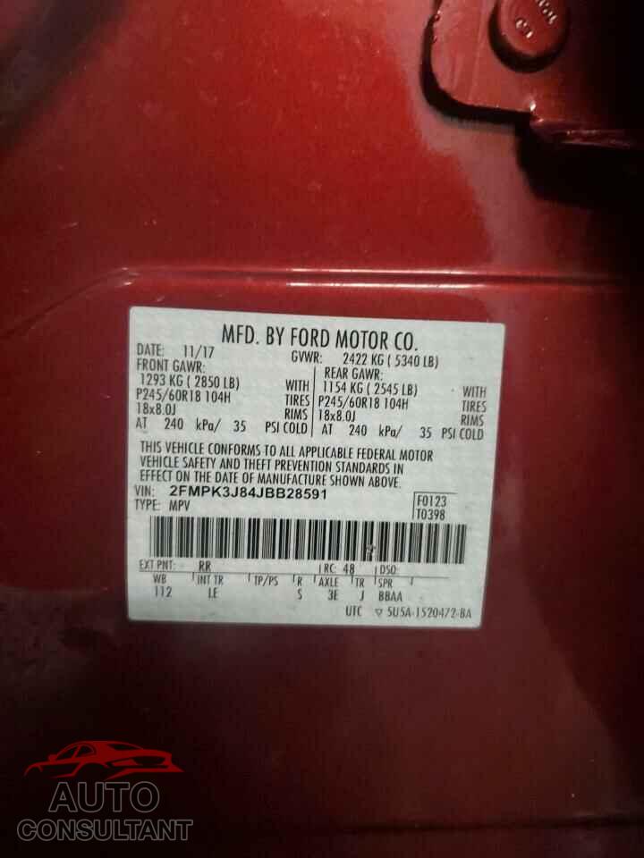 FORD EDGE 2018 - 2FMPK3J84JBB28591
