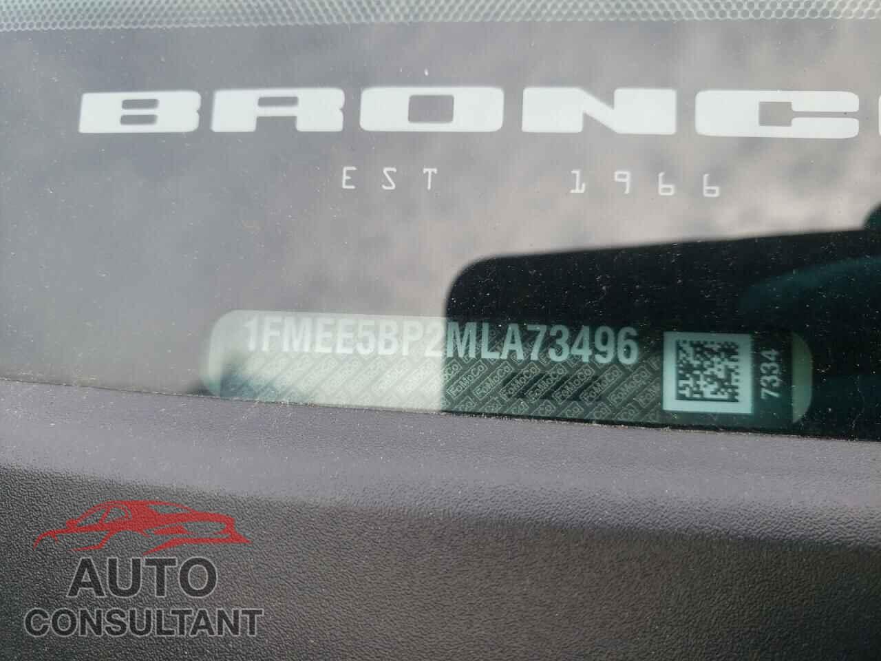 FORD BRONCO BAS 2021 - 1FMEE5BP2MLA73496