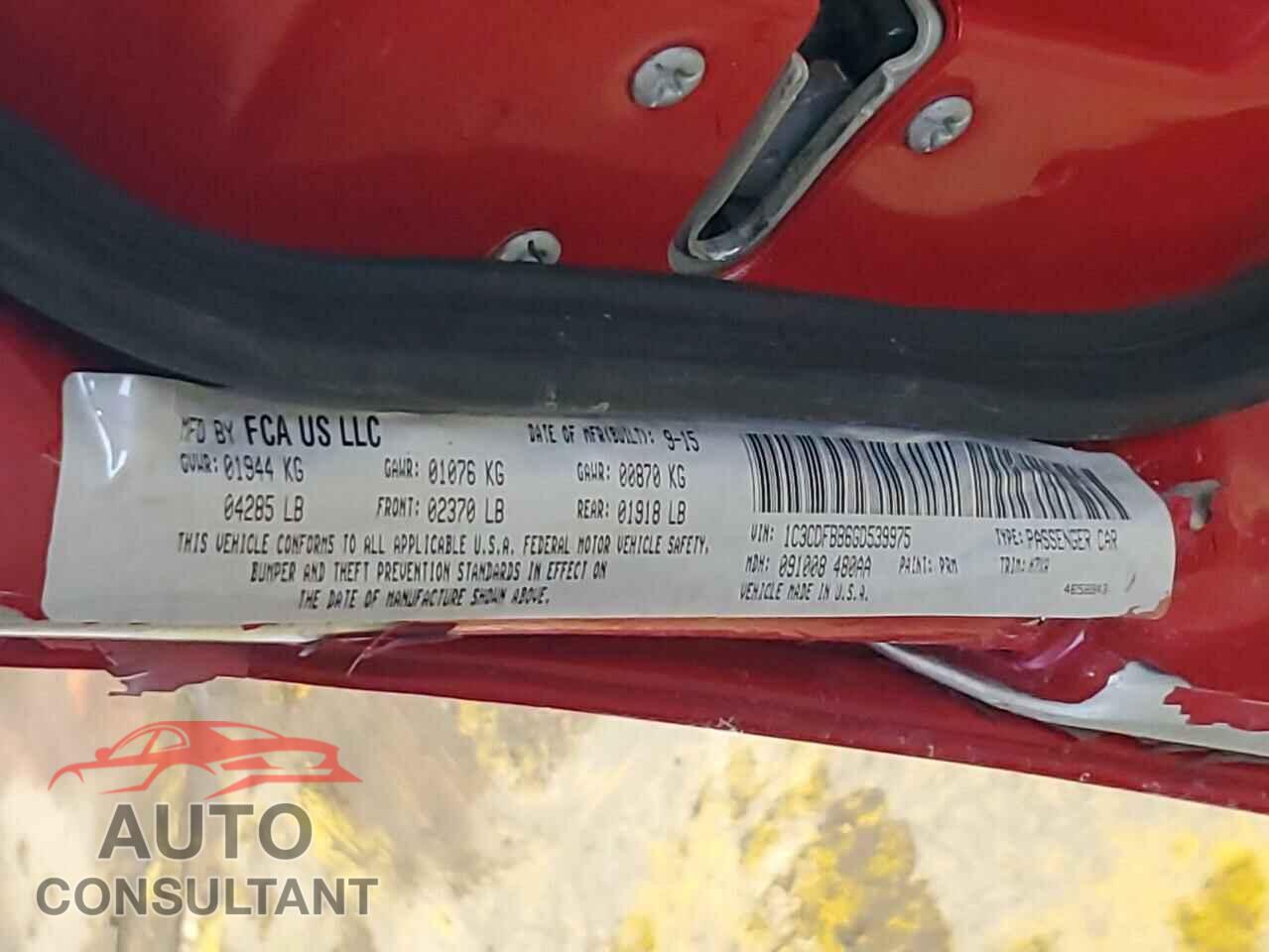 DODGE DART 2016 - 1C3CDFBB6GD539975