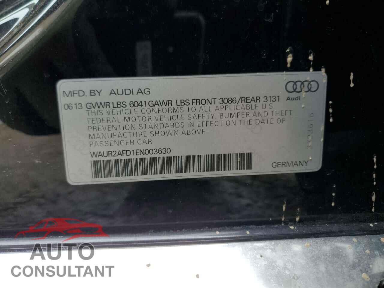 AUDI A8 2014 - WAUR2AFD1EN003630