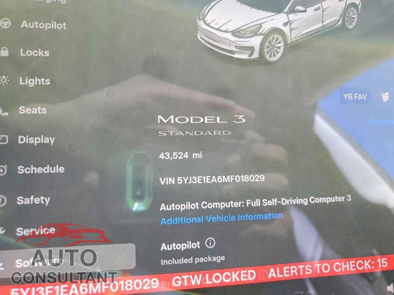 TESLA MODEL 3 2021 - 5YJ3E1EA6MF018029