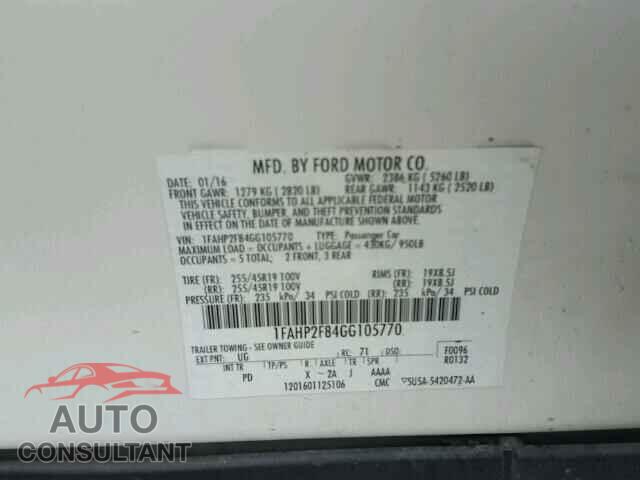 FORD TAURUS 2016 - 1FAHP2F84GG105770