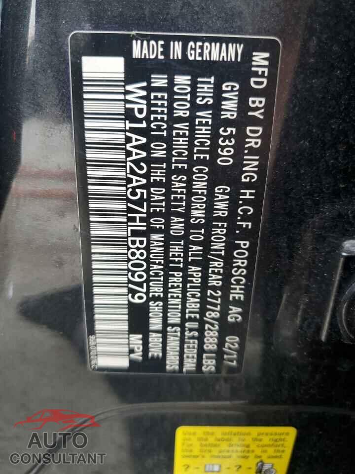 PORSCHE MACAN 2017 - WP1AA2A57HLB80979