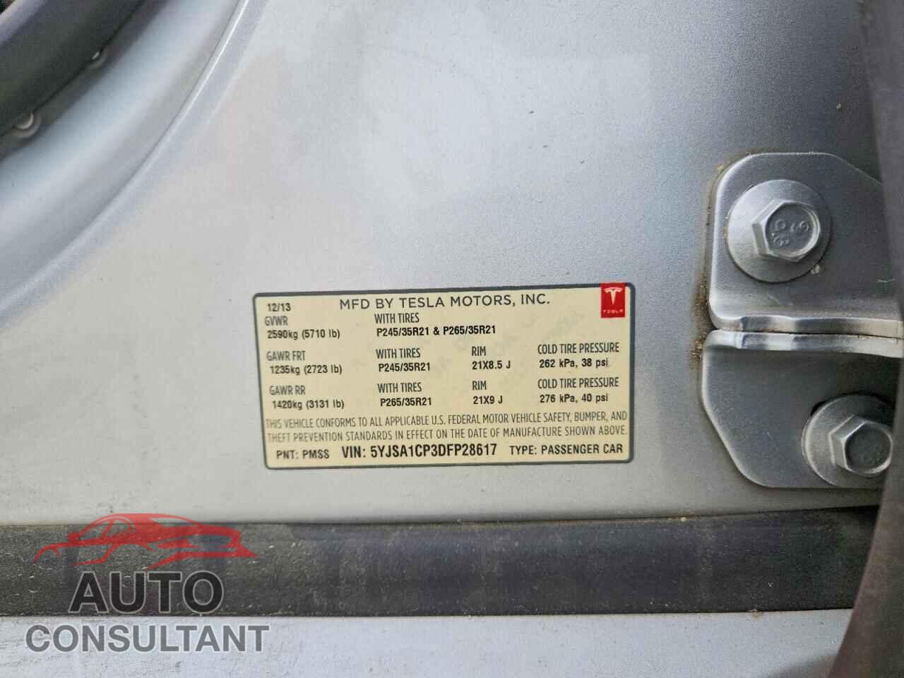 TESLA MODEL S 2013 - 5YJSA1CP3DFP28617