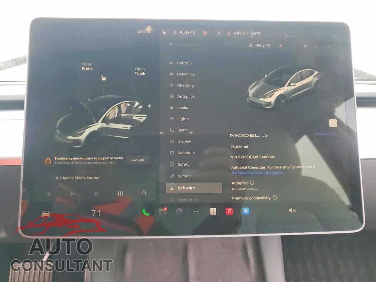 TESLA MODEL 3 2023 - 5YJ3E1EA8PF480306