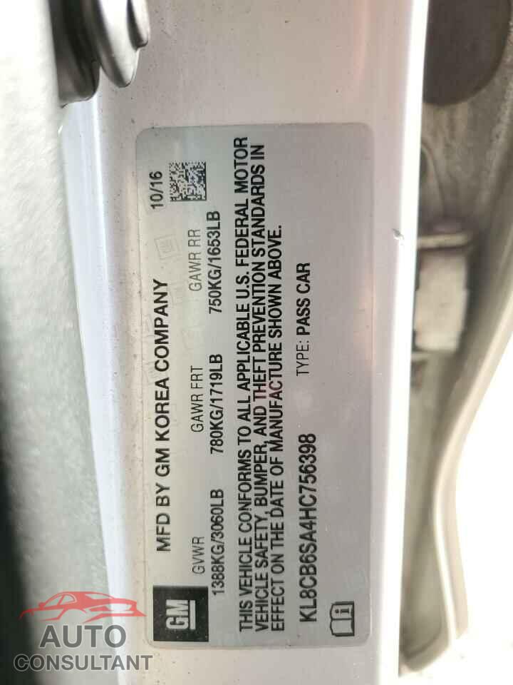 CHEVROLET SPARK 2017 - KL8CB6SA4HC756398