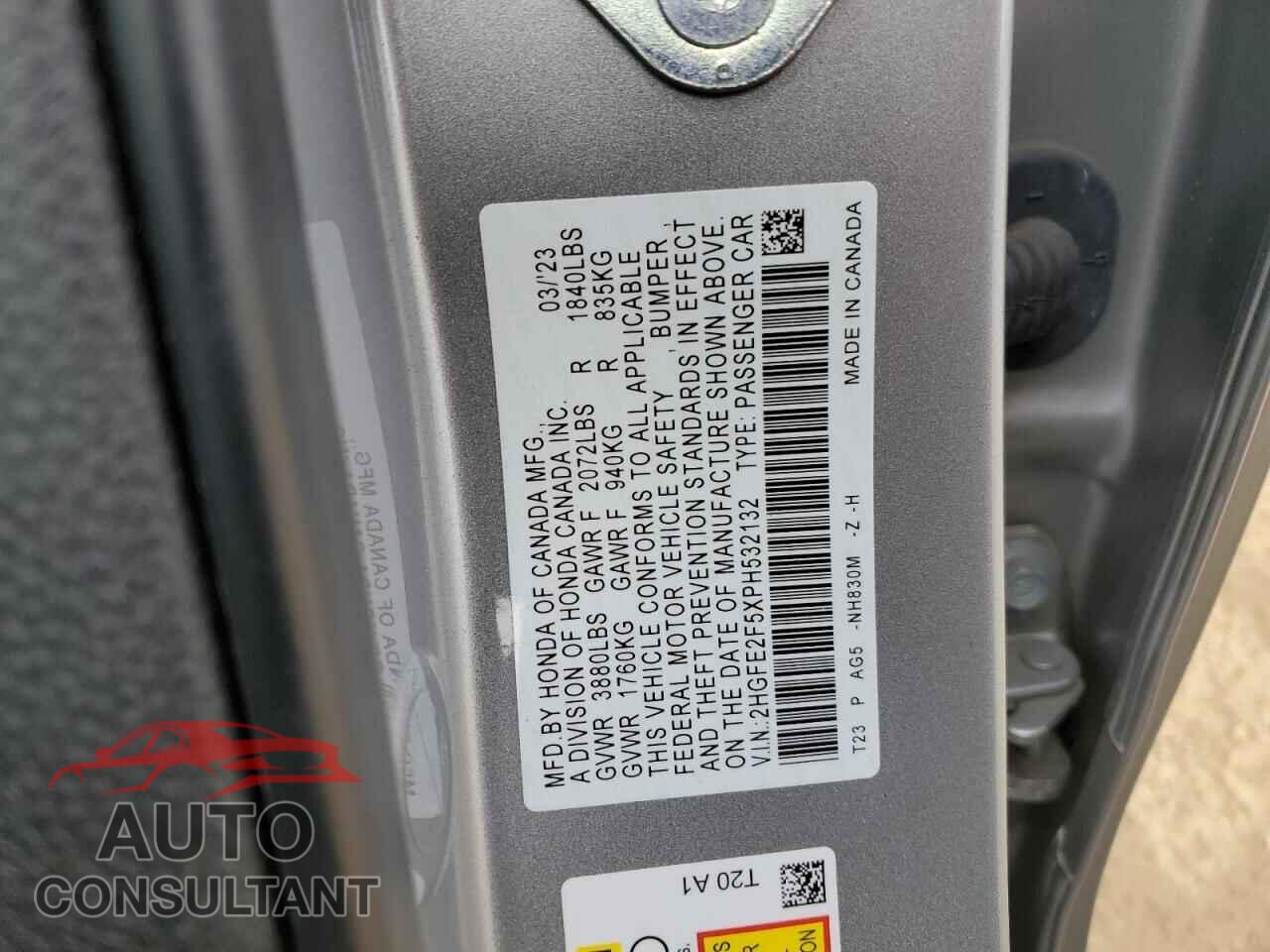 HONDA CIVIC 2023 - 2HGFE2F5XPH532132