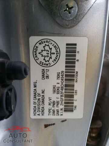 HONDA CIVIC 2012 - 2HGFB2F48CH049409