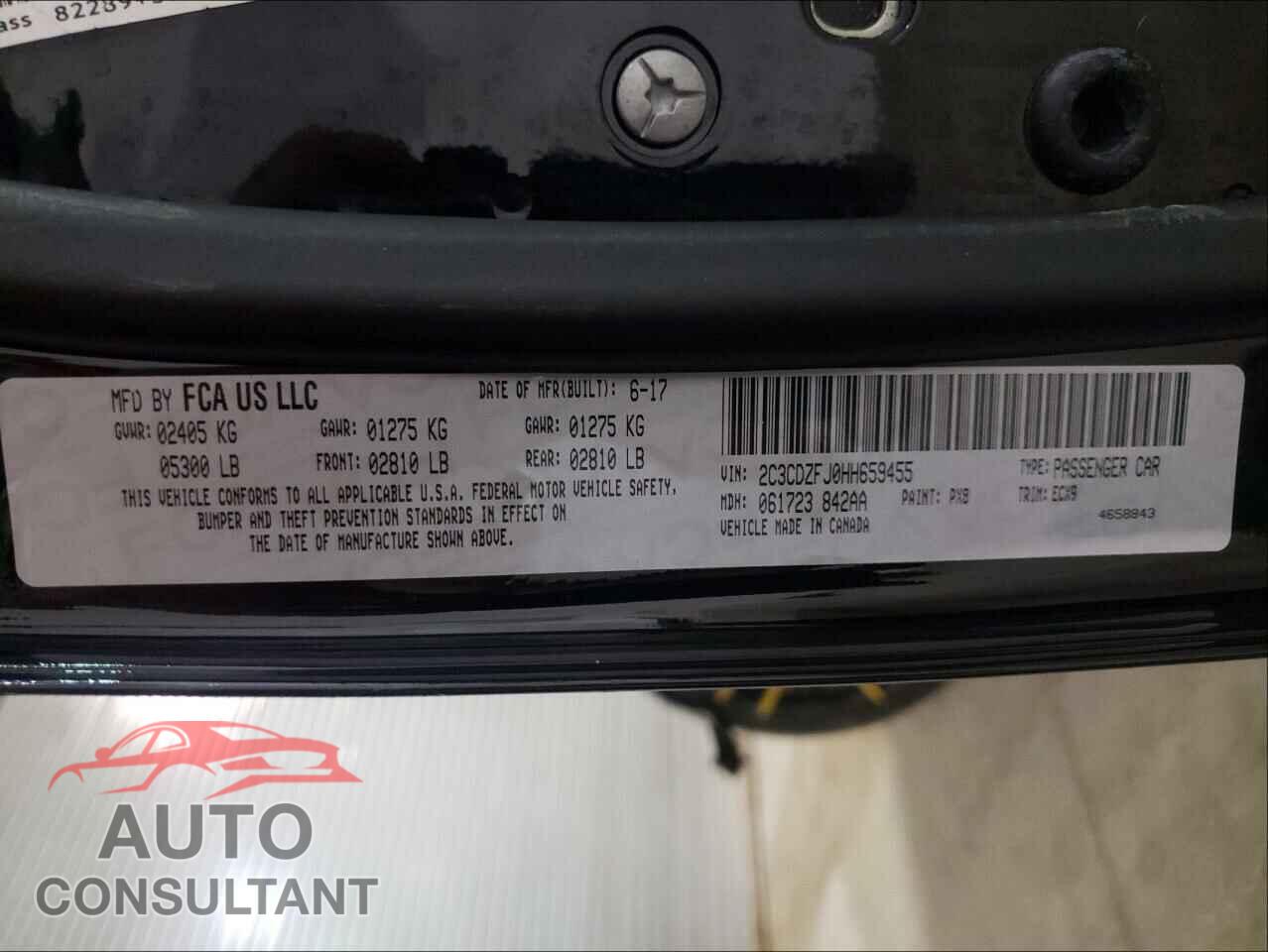 DODGE CHALLENGER 2017 - 2C3CDZFJ0HH659455