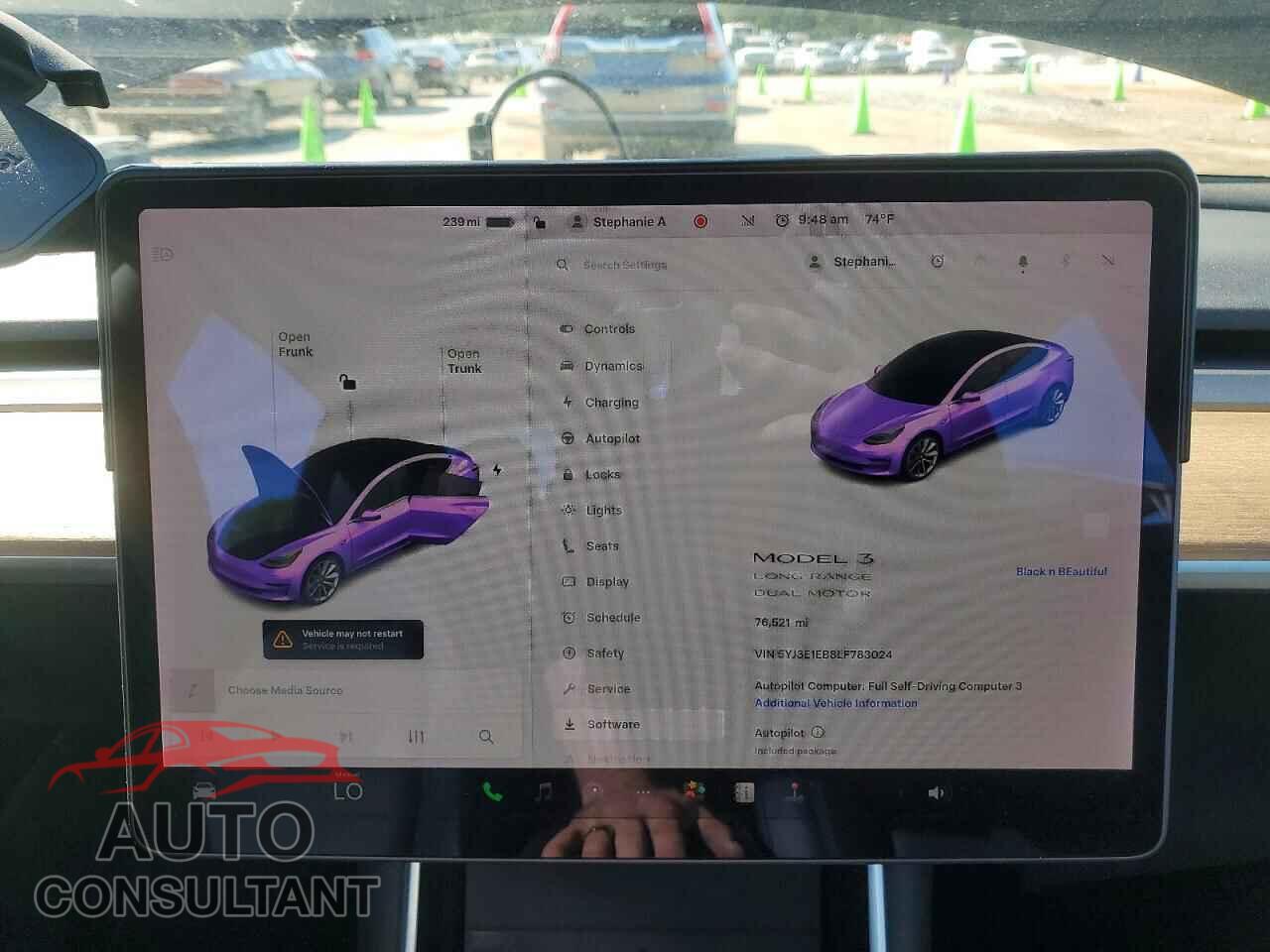 TESLA MODEL 3 2020 - 5YJ3E1EB8LF783024