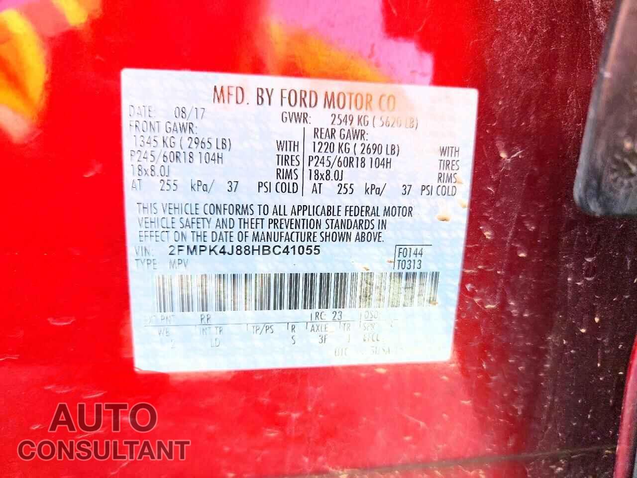 FORD EDGE 2017 - 2FMPK4J88HBC41055