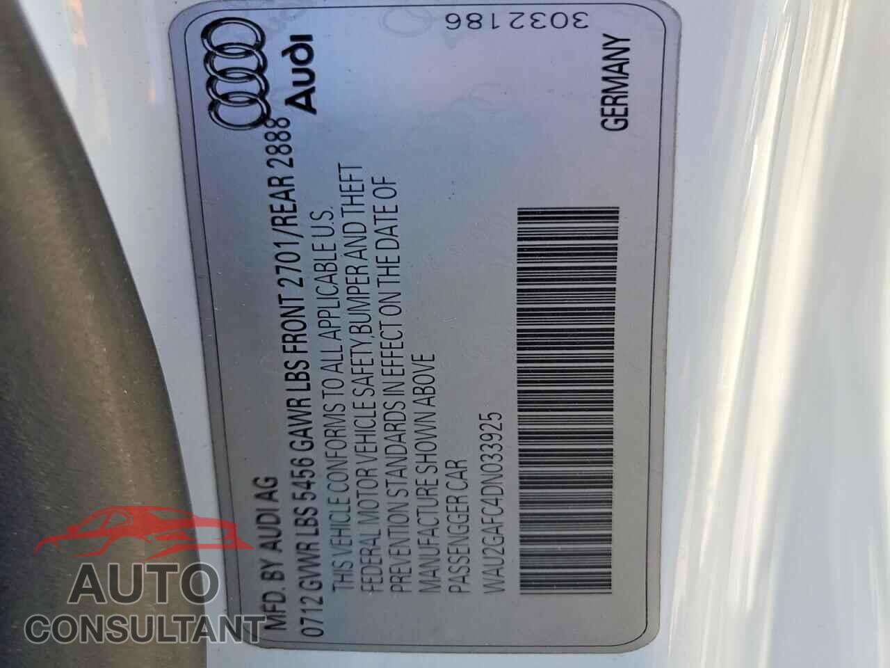 AUDI A7 2013 - WAU2GAFC4DN033925