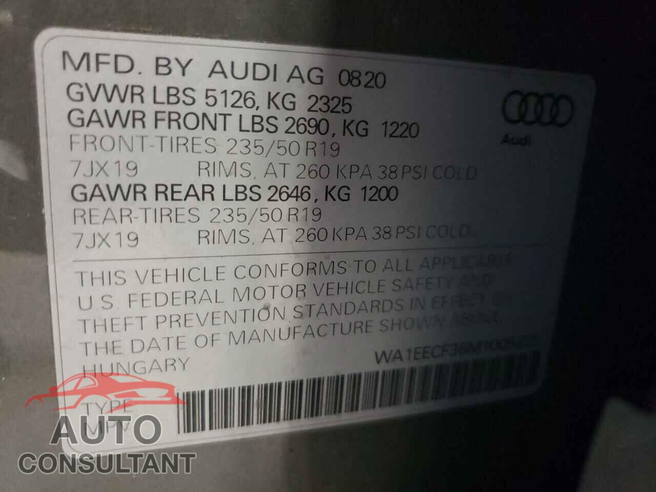 AUDI Q3 2021 - WA1EECF36M1009225
