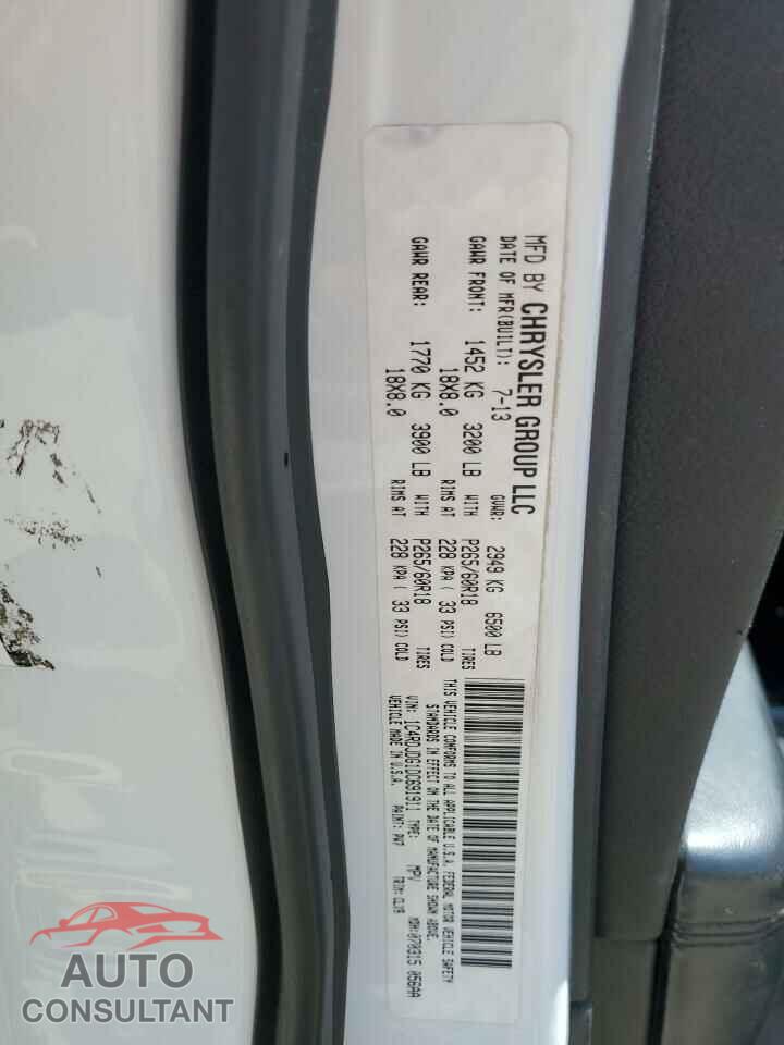DODGE DURANGO 2013 - 1C4RDJDG1DC691911