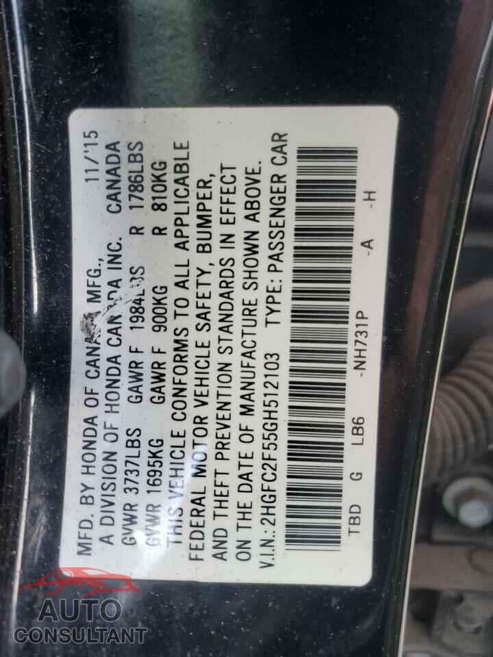 HONDA CIVIC 2016 - 2HGFC2F55GH512103