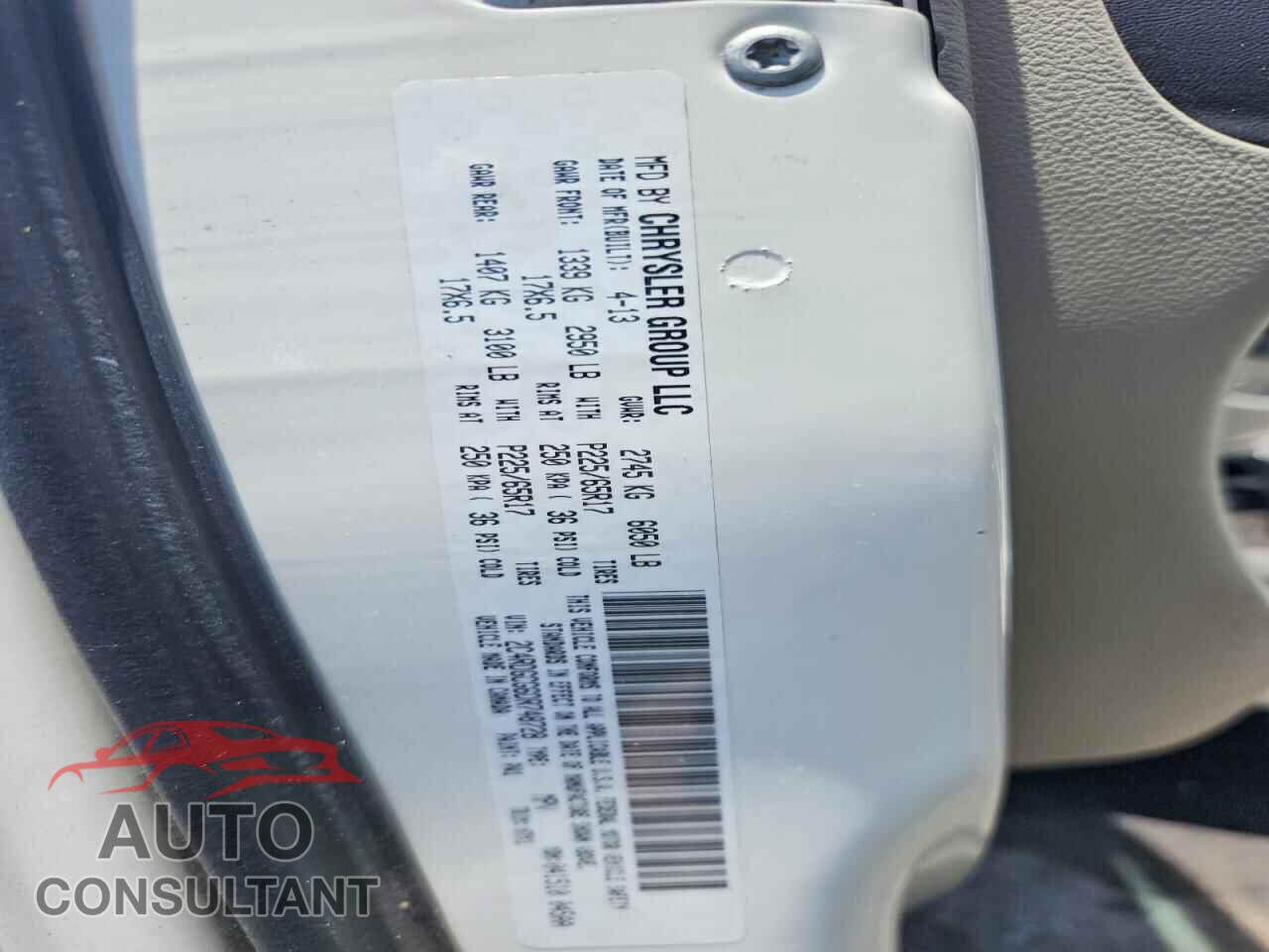 DODGE CARAVAN 2013 - 2C4RDGCG6DR748728