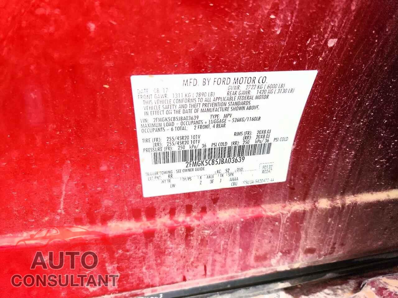 FORD FLEX 2018 - 2FMGK5C85JBA03639