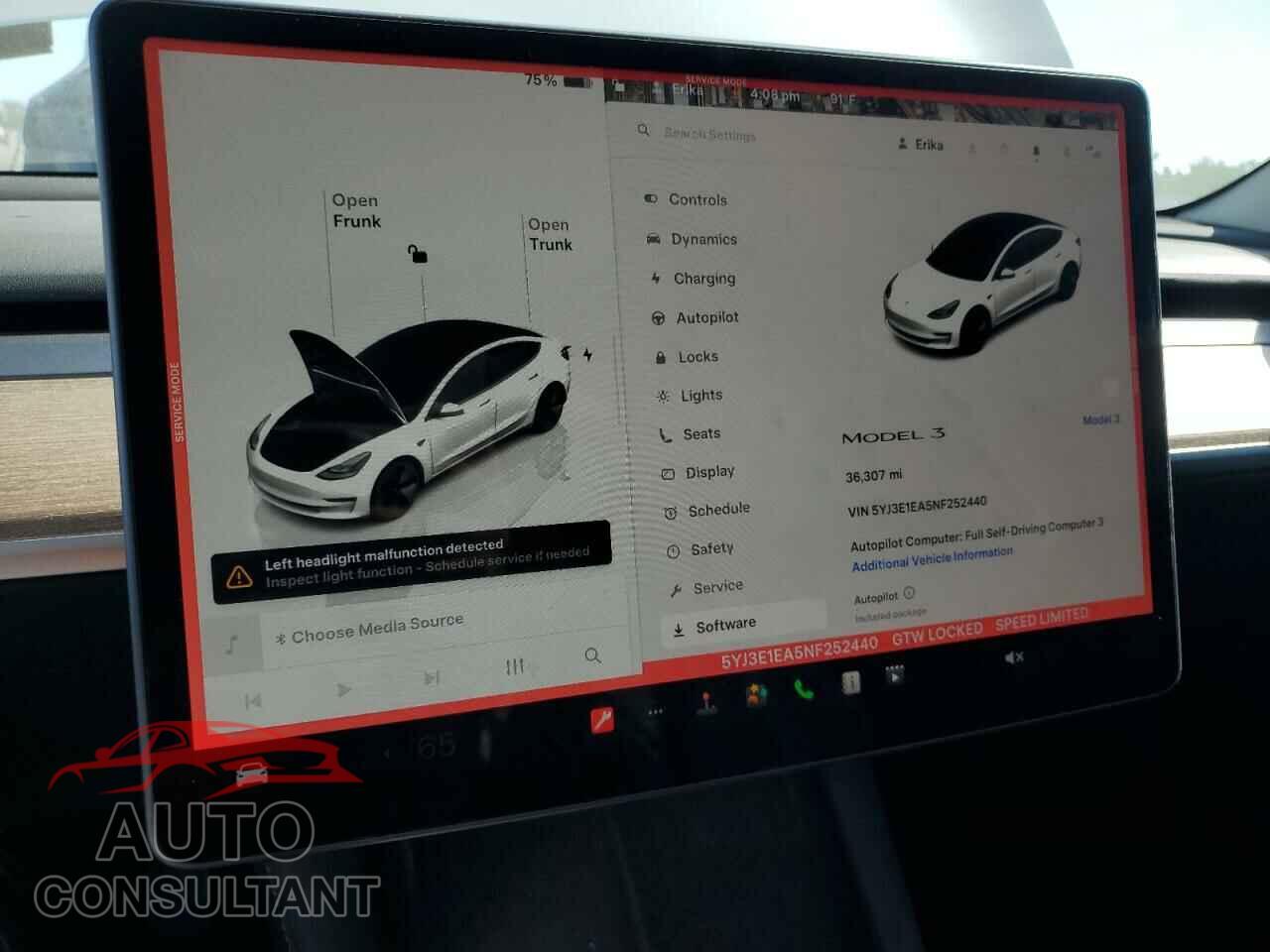 TESLA MODEL 3 2022 - 5YJ3E1EA5NF252440