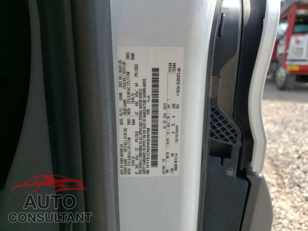 FORD TRANSIT 2017 - 1FTYE1ZM2HKB39708