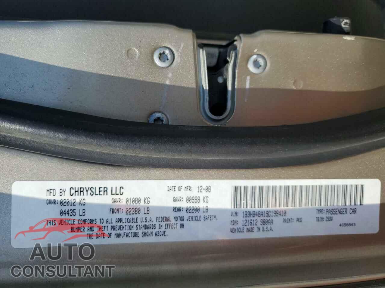 DODGE CALIBER 2009 - 1B3HB48A19D199410