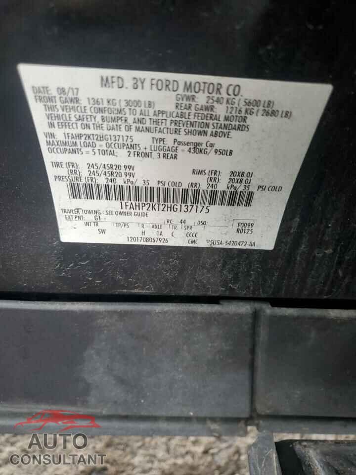 FORD TAURUS 2017 - 1FAHP2KT2HG137175