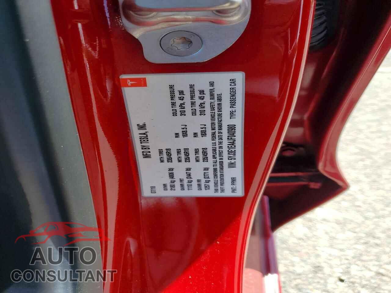 TESLA MODEL 3 2018 - 5YJ3E1EA4JF040980