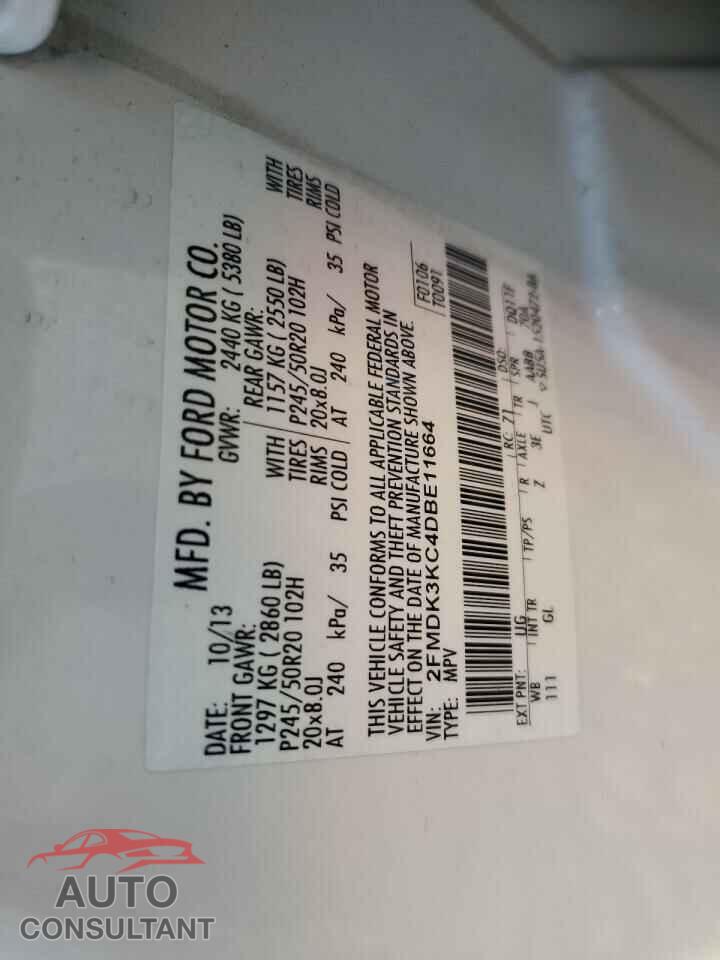 FORD EDGE 2013 - 2FMDK3KC4DBE11664