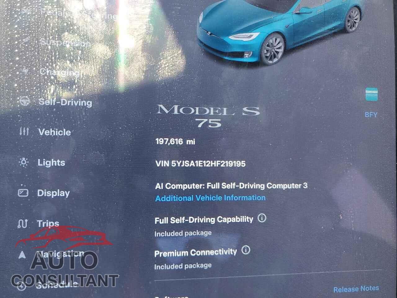 TESLA MODEL S 2017 - 5YJSA1E12HF219195